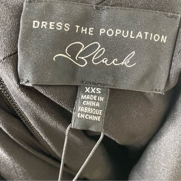 Dress the Population Women’s Collins Dress Black/Nude Sequin Sz XXS - Picture 7 of 8